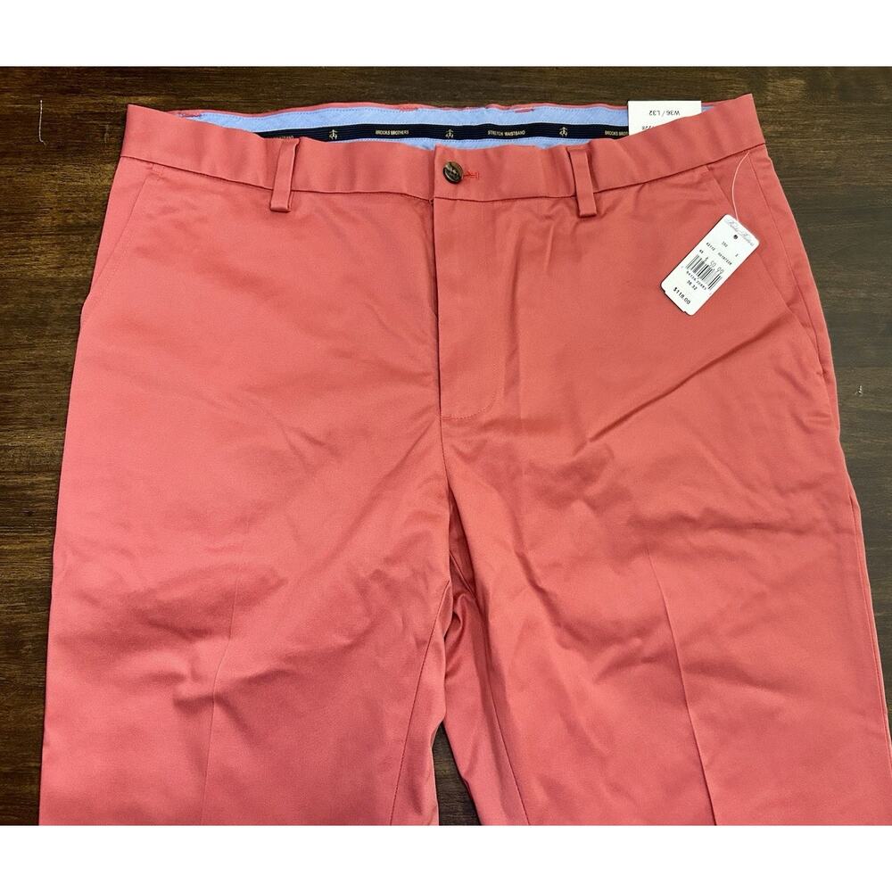Brooks Brothers Light Weight Advantage Chino Stretch Milano Fit 36x32 Salmon NWT